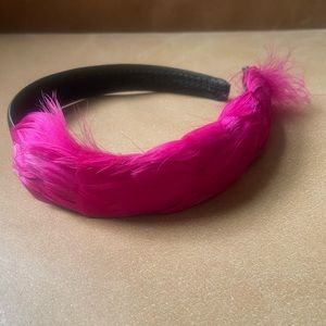 Chic fuchsia hot pink and black feather headband